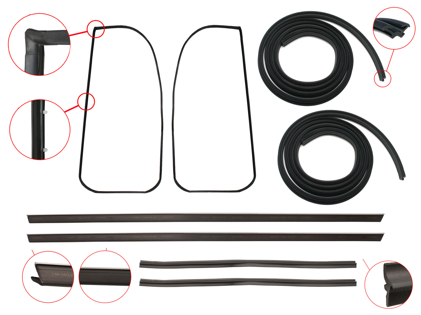Door Rubber Kit VB VC VH Commodore Front Sedan SLE - DRKVB4