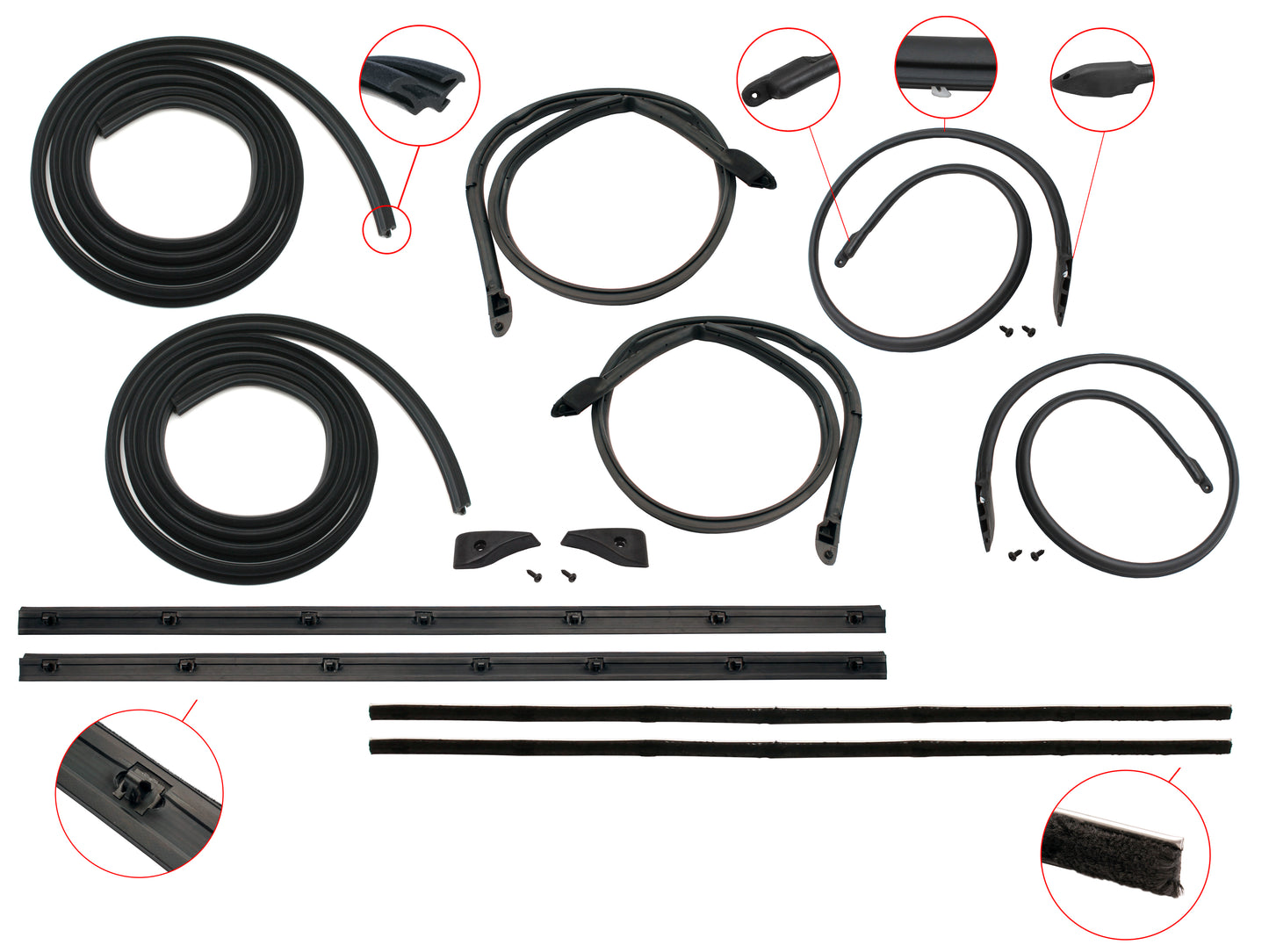 Door Rubber Kit XA ZF Front Sedan Wagon No Pinchweld - DRKXA1