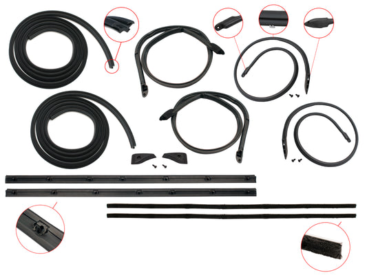 Door Rubber Kit XA ZF Front Sedan Wagon No Pinchweld - DRKXA1