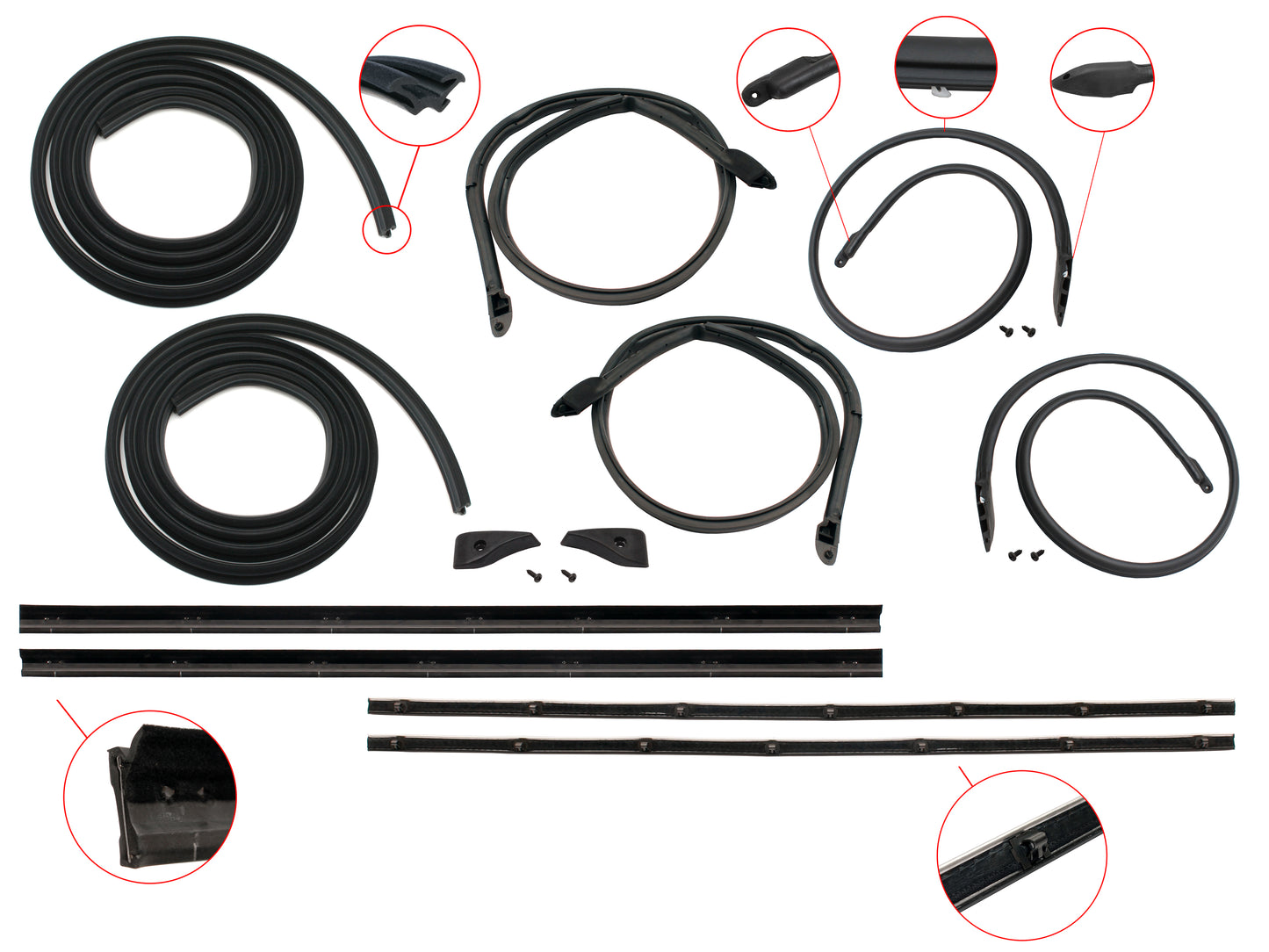 Door Rubber Kit XA ZF Front Sedan Wagon No Pinchweld - DRKXA1