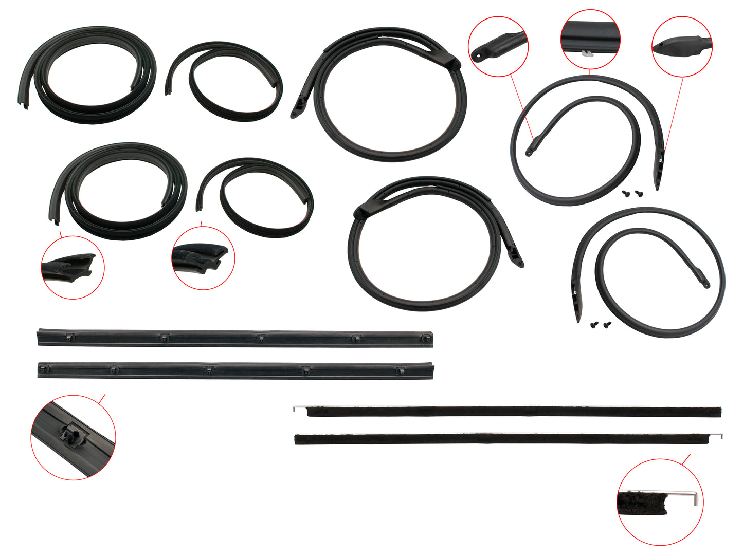 Door Rubber Kit XA ZF Rear Sedan Wagon No Pinchweld - DRKXA2