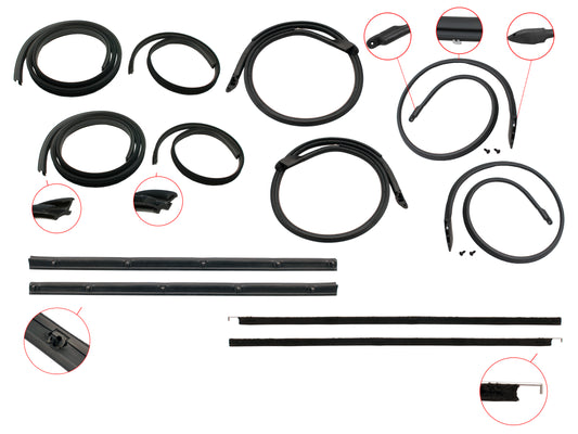 Door Rubber Kit XA ZF Rear Sedan Wagon No Pinchweld - DRKXA2