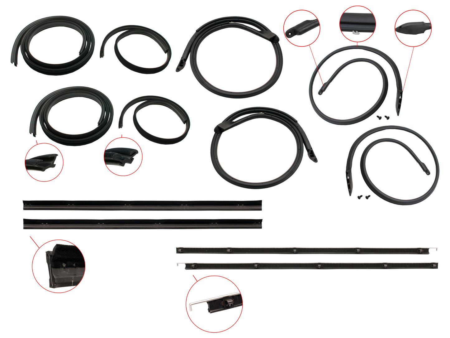Door Rubber Kit XA ZF Rear Sedan Wagon No Pinchweld - DRKXA2