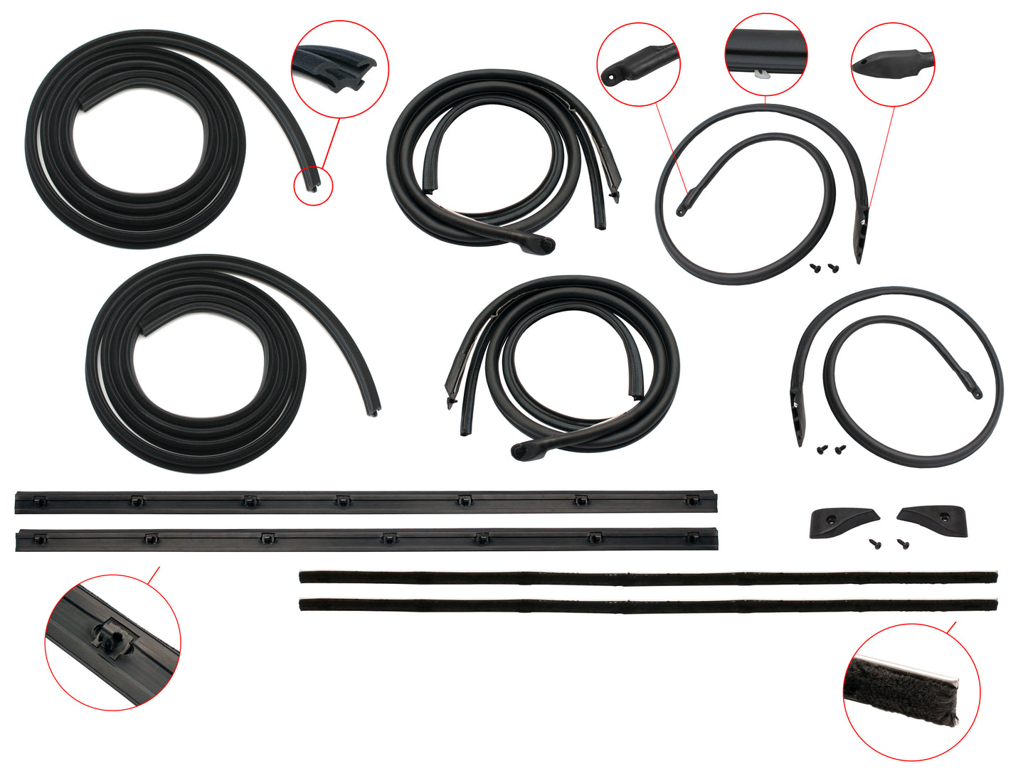 Door Rubber Kit XA ZF Front Sedan Wagon With Pinchweld - DRKXA3