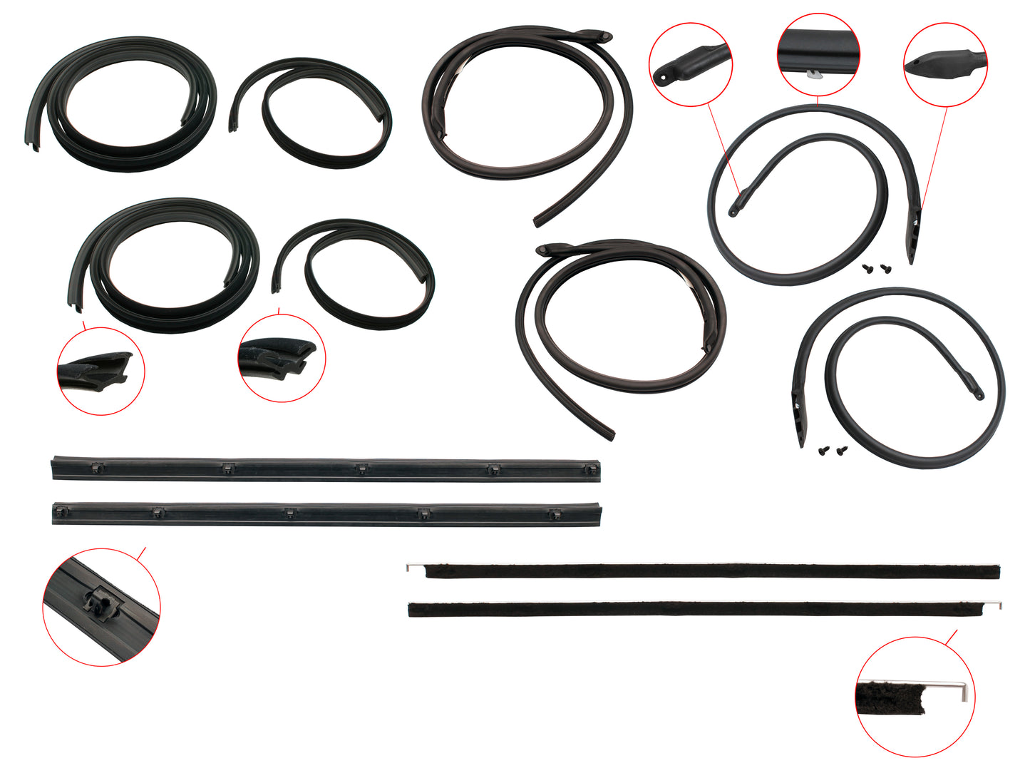 Door Rubber Kit XA ZF Rear Sedan Wagon With Pinchweld - DRKXA4