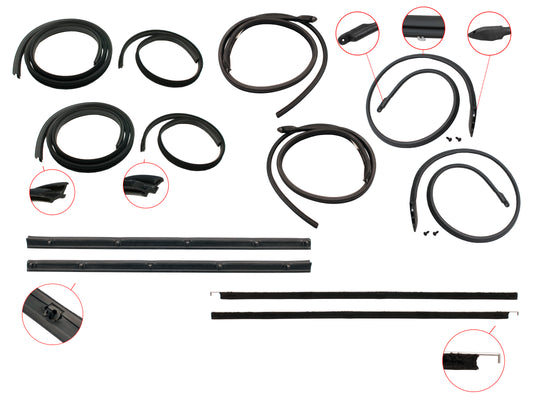 Door Rubber Kit XA ZF Rear Sedan Wagon With Pinchweld - DRKXA4