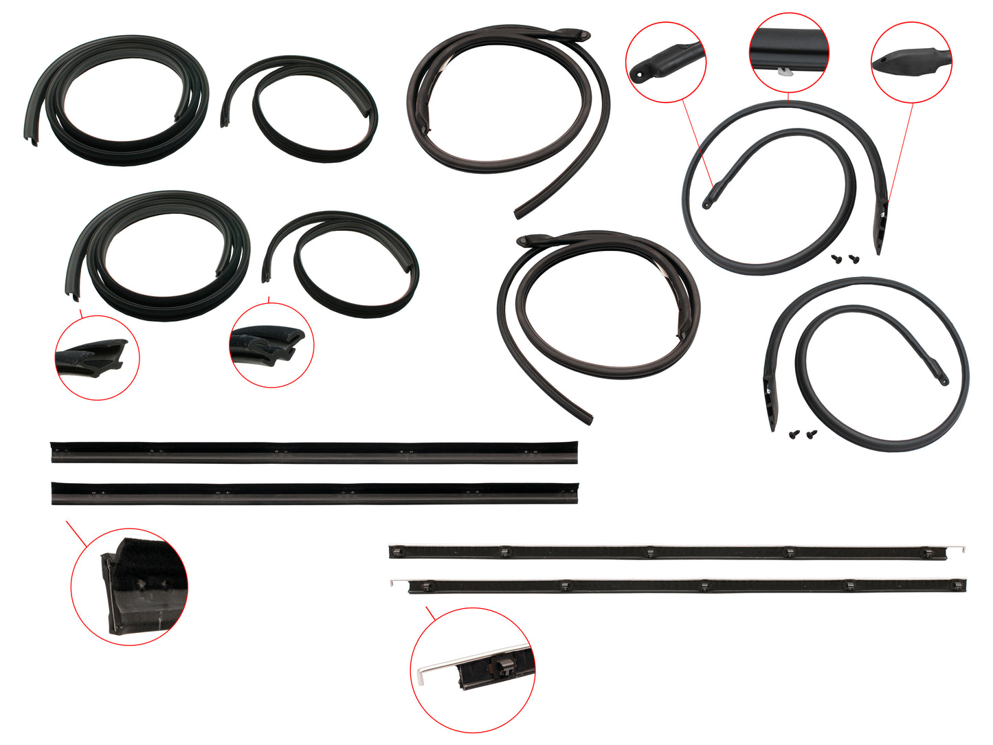 Door Rubber Kit XA ZF Rear Sedan Wagon With Pinchweld - DRKXA4