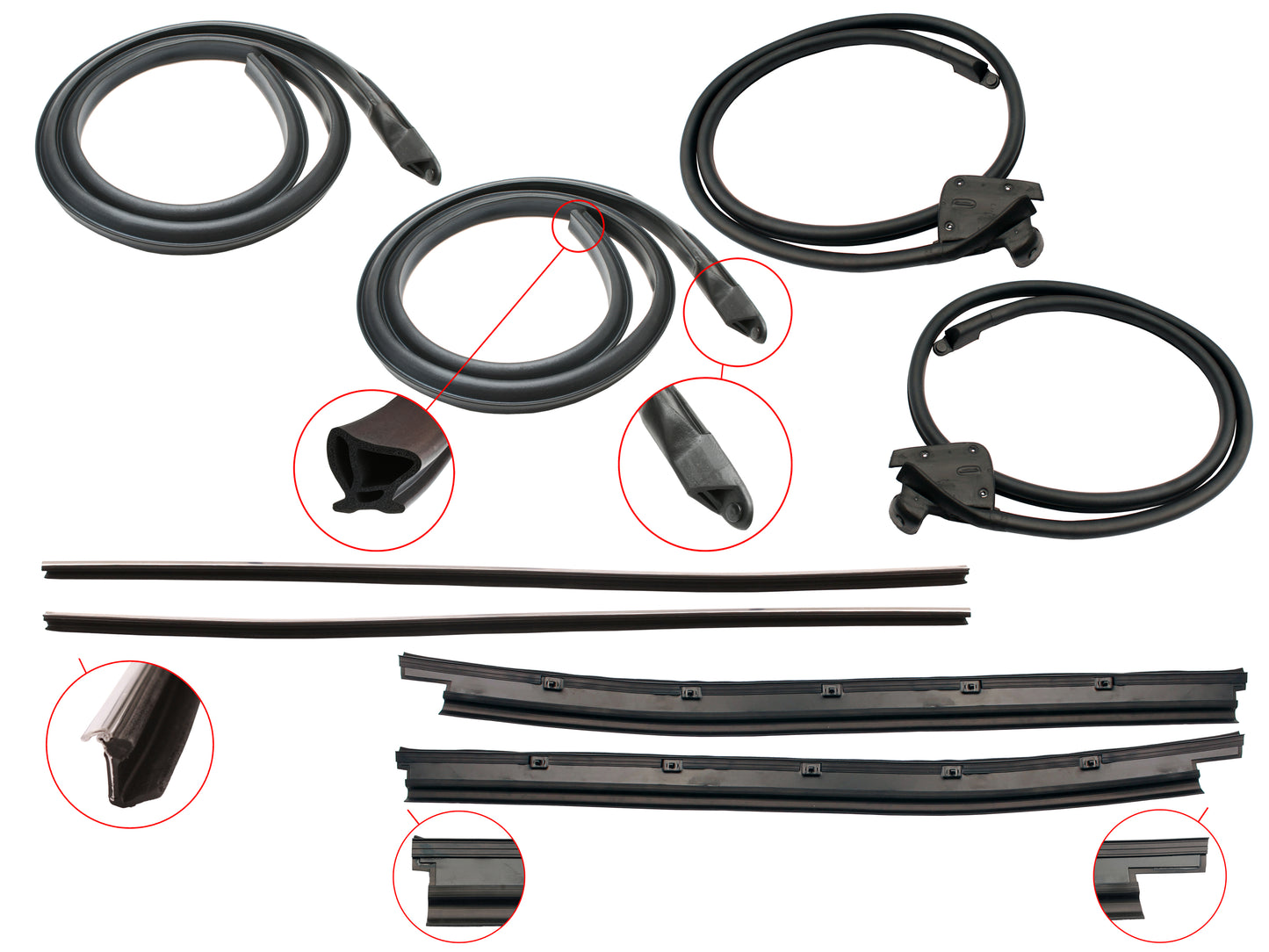 Door Rubber Kit XA XB XC Coupe - DRKXA5