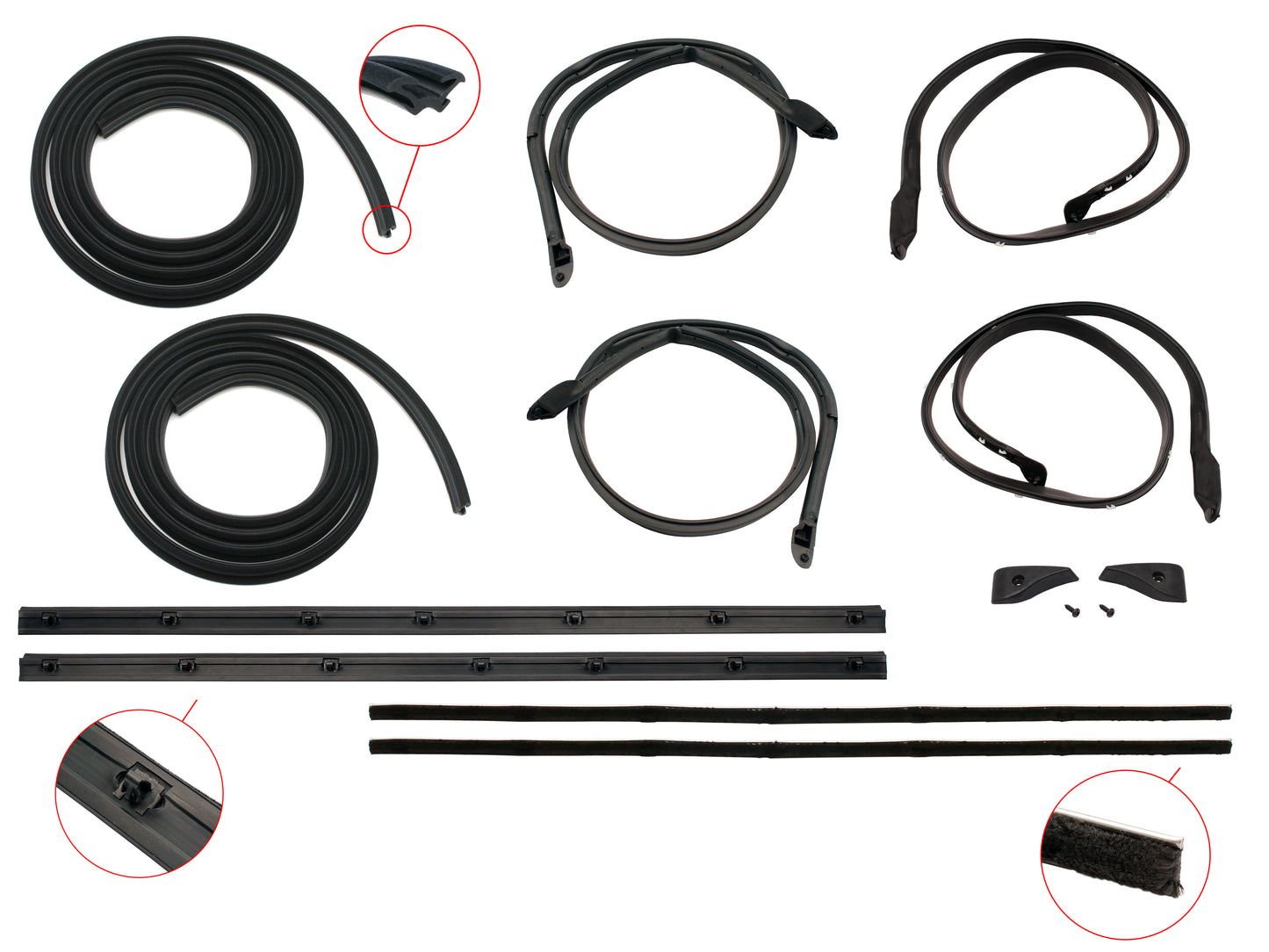 Door Rubber Kit XB ZG Front Sedan Wagon No Pinchweld - DRKXB1