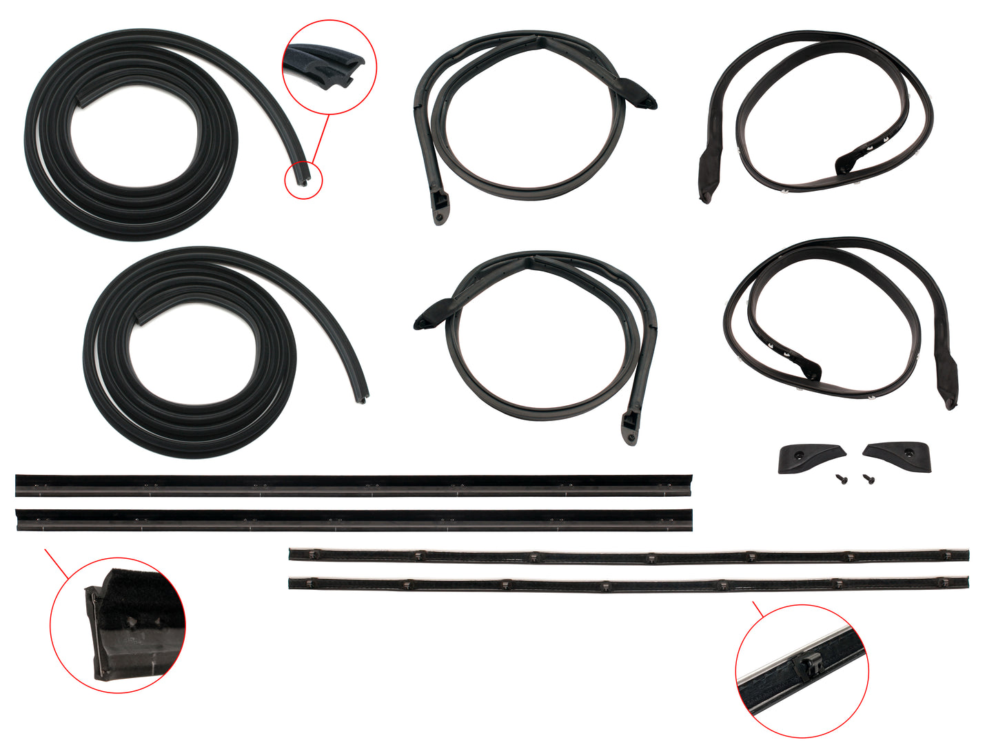 Door Rubber Kit XB ZG Front Sedan Wagon No Pinchweld - DRKXB1