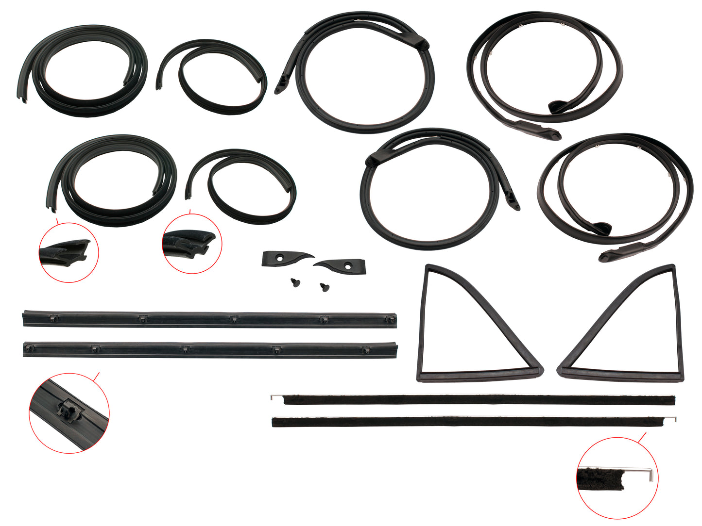 Door Rubber Kit XB ZG Rear Sedan No Pinchweld - DRKXB2