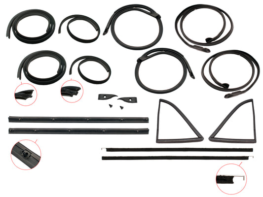 Door Rubber Kit XB ZG Rear Sedan No Pinchweld - DRKXB2