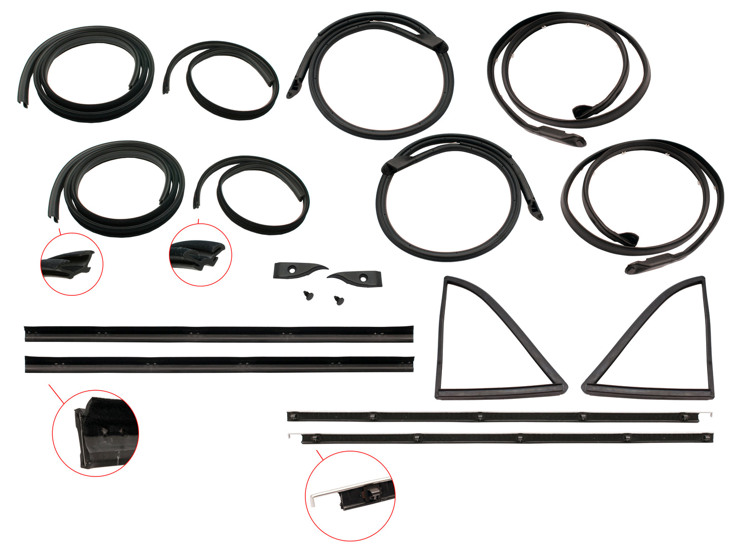 Door Rubber Kit XB ZG Rear Sedan No Pinchweld - DRKXB2