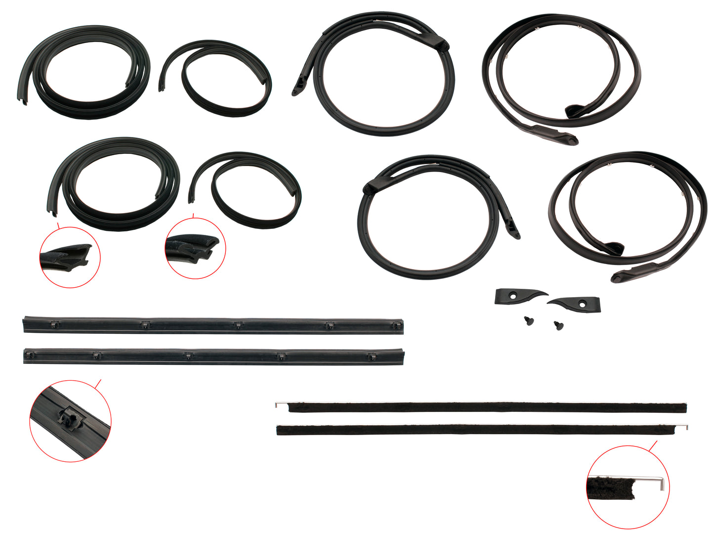 Door Rubber Kit XB Rear Wagon No Pinchweld - DRKXB3