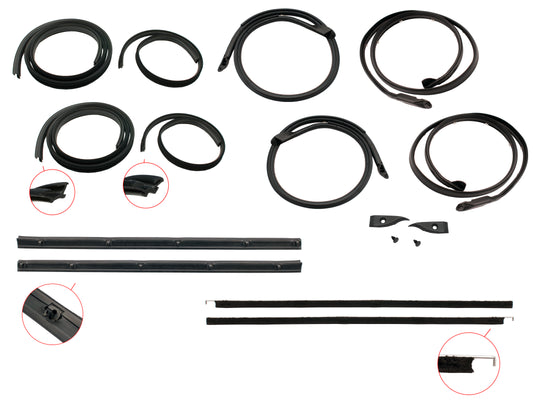 Door Rubber Kit XB Rear Wagon No Pinchweld - DRKXB3