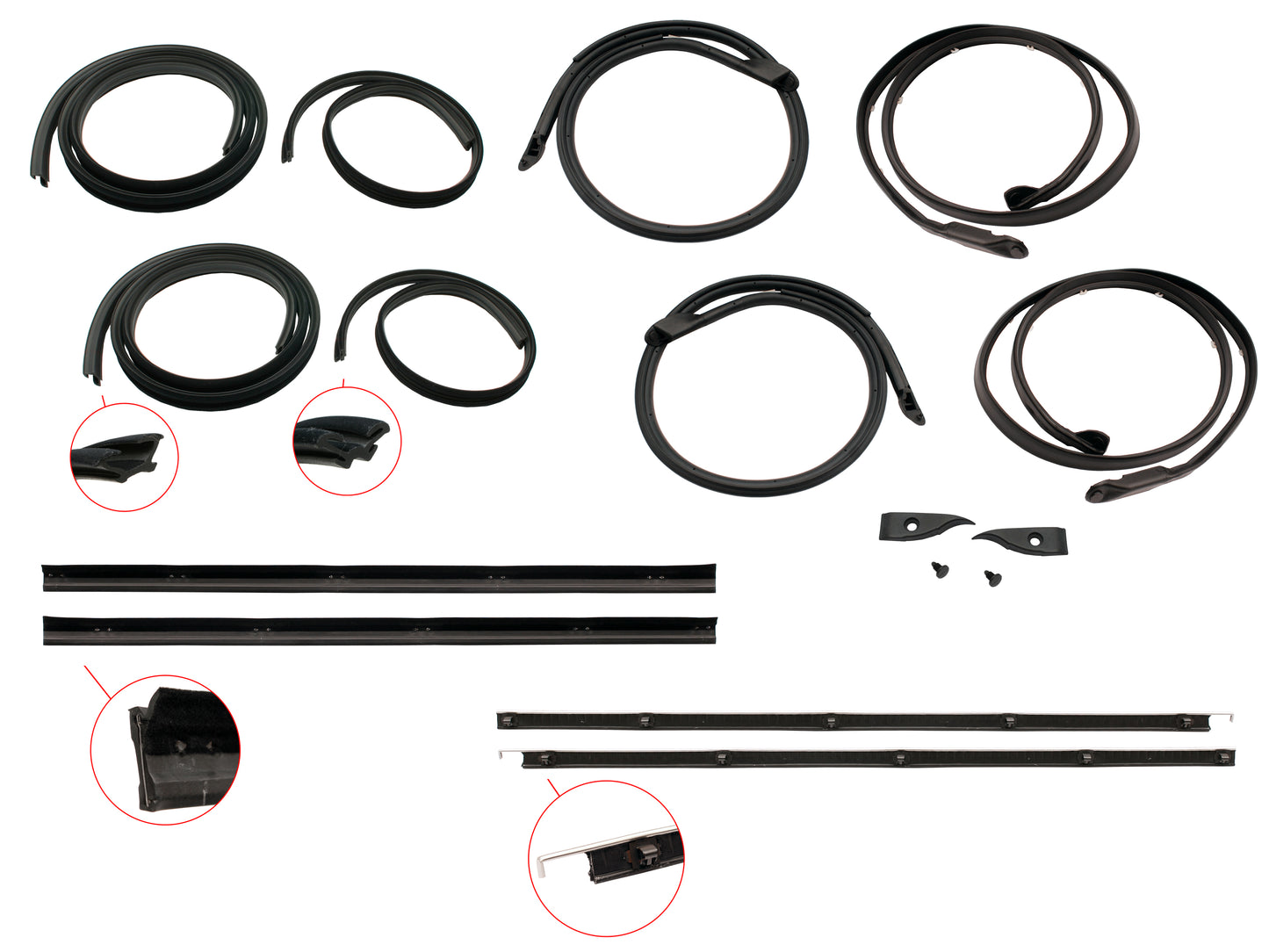 Door Rubber Kit XB Rear Wagon No Pinchweld - DRKXB3