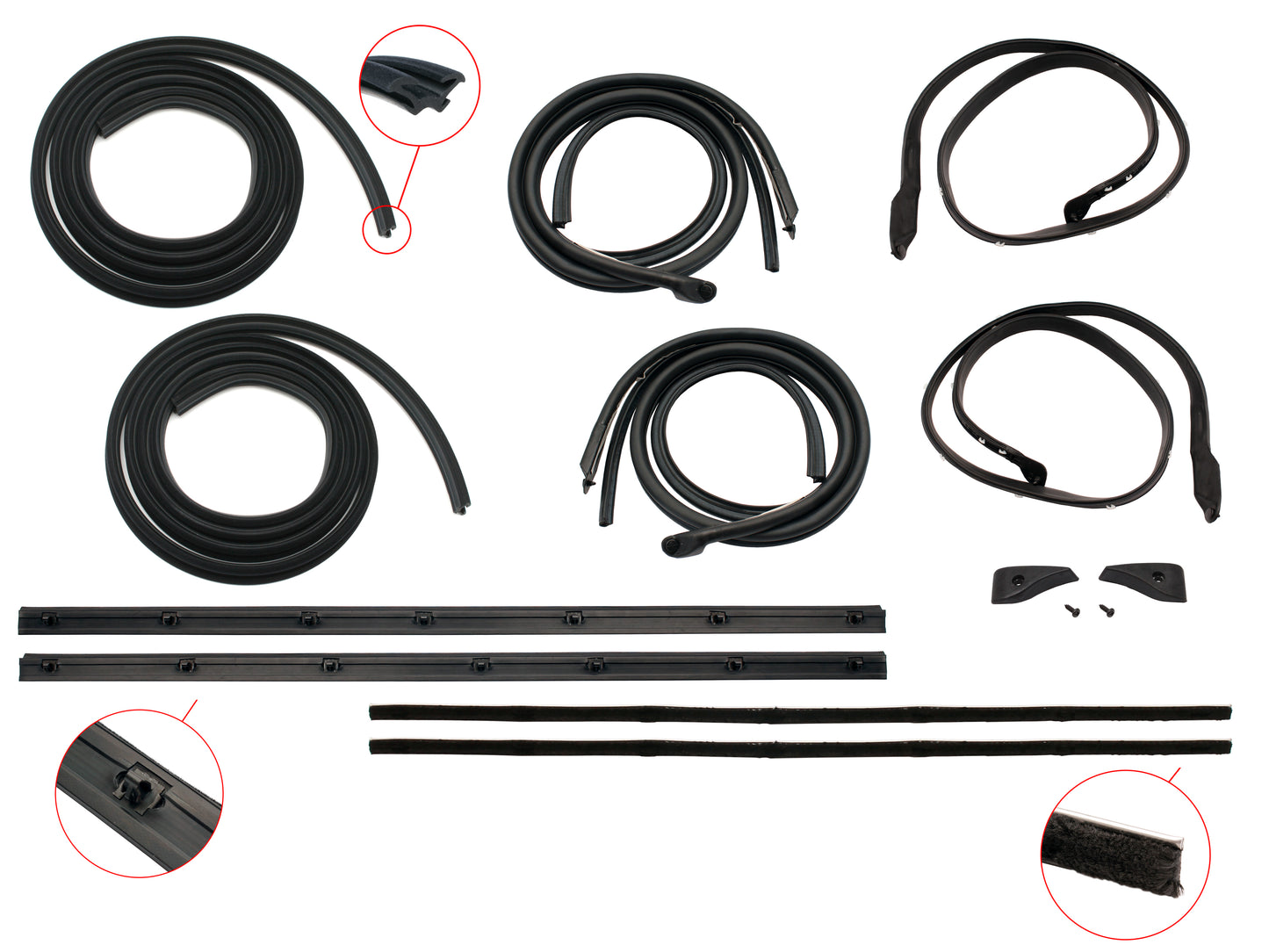 Door Rubber Kit XB ZG Front Sedan Wagon With Pinchweld - DRKXB4