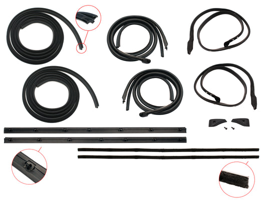 Door Rubber Kit XB ZG Front Sedan Wagon With Pinchweld - DRKXB4