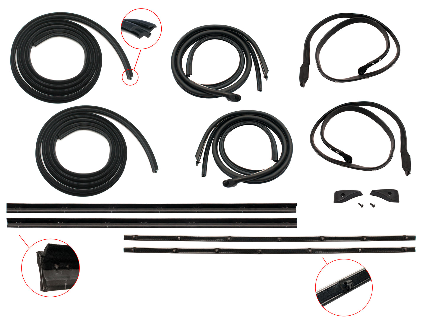 Door Rubber Kit XB ZG Front Sedan Wagon With Pinchweld - DRKXB4