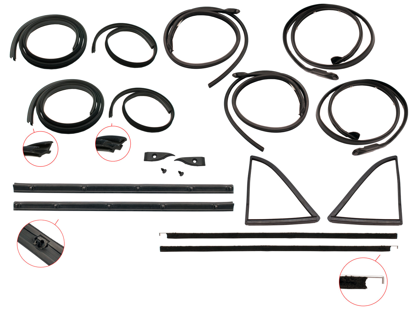 Door Rubber Kit XB ZG Rear Sedan With Pinchweld - DRKXB5