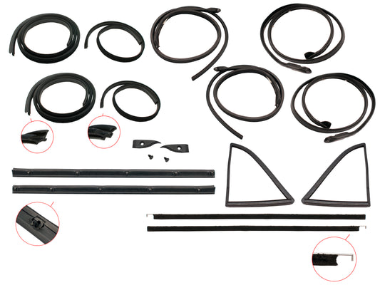 Door Rubber Kit XB ZG Rear Sedan With Pinchweld - DRKXB5