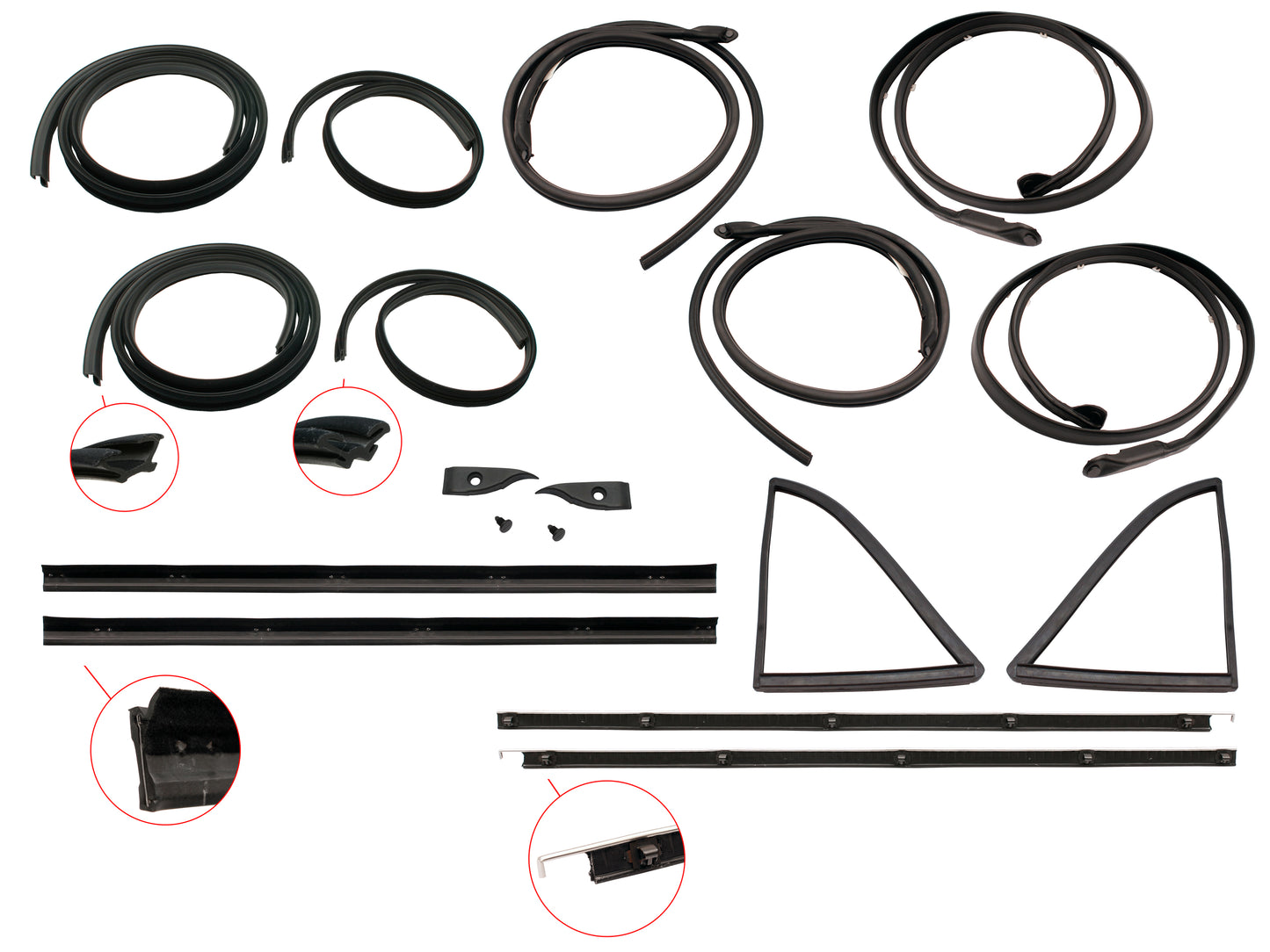 Door Rubber Kit XB ZG Rear Sedan With Pinchweld - DRKXB5
