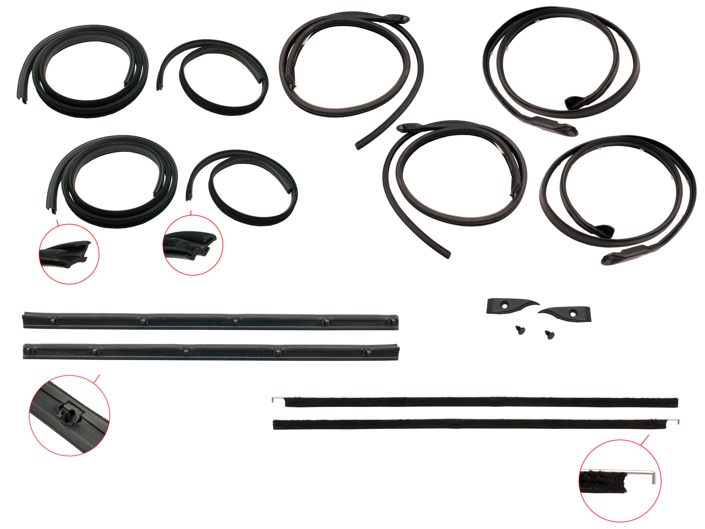 Door Rubber Kit XB Rear Wagon With Pinchweld - DRKXB6