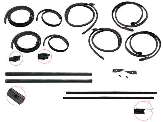 Door Rubber Kit XB Rear Wagon With Pinchweld - DRKXB6