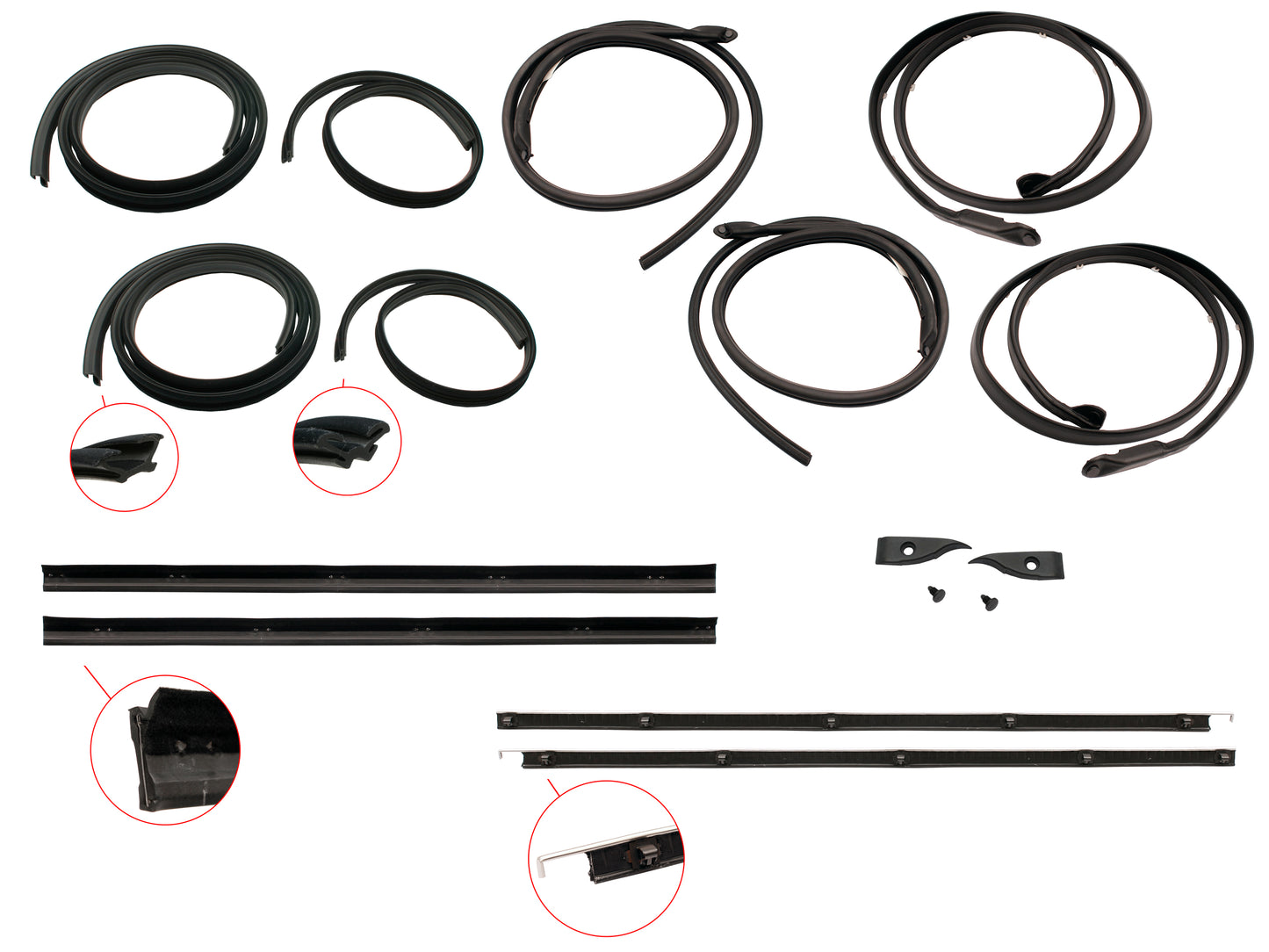 Door Rubber Kit XB Rear Wagon With Pinchweld - DRKXB6
