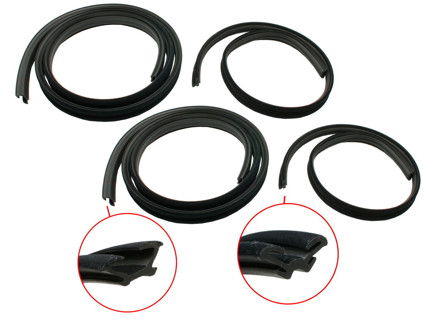 Door Rubber Kit XB ZG Rear Sedan With Pinchweld - DRKXB5