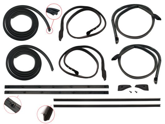 Door Rubber Kit XC ZH Front Sedan Wagon No Pinchweld - DRKXC1