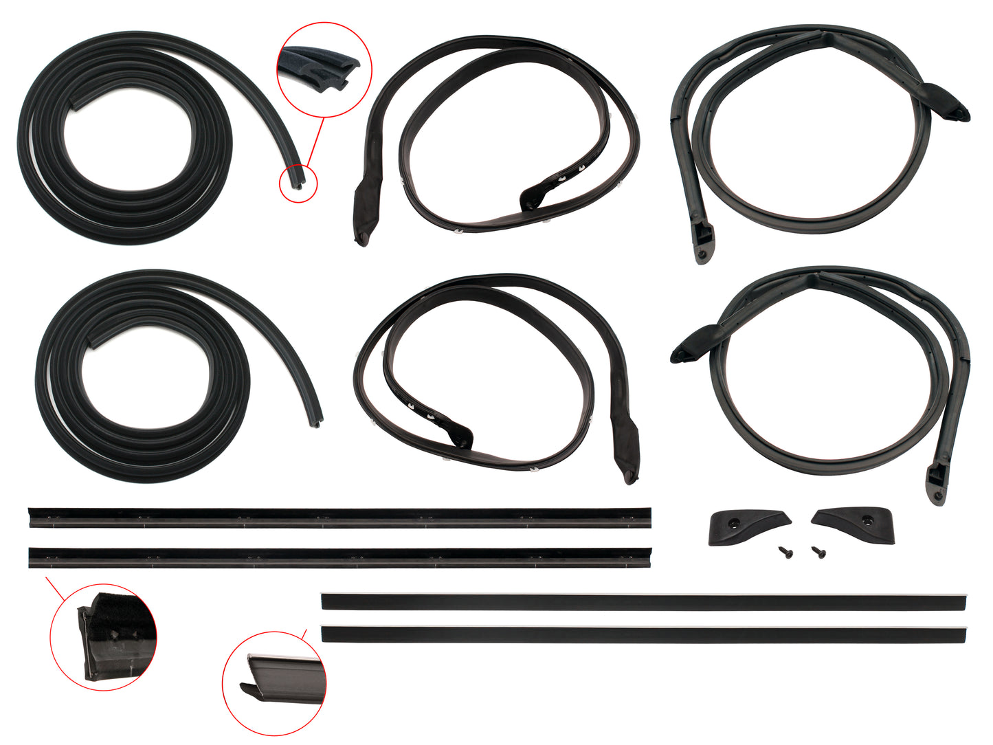 Door Rubber Kit XC ZH Front Sedan Wagon No Pinchweld - DRKXC1