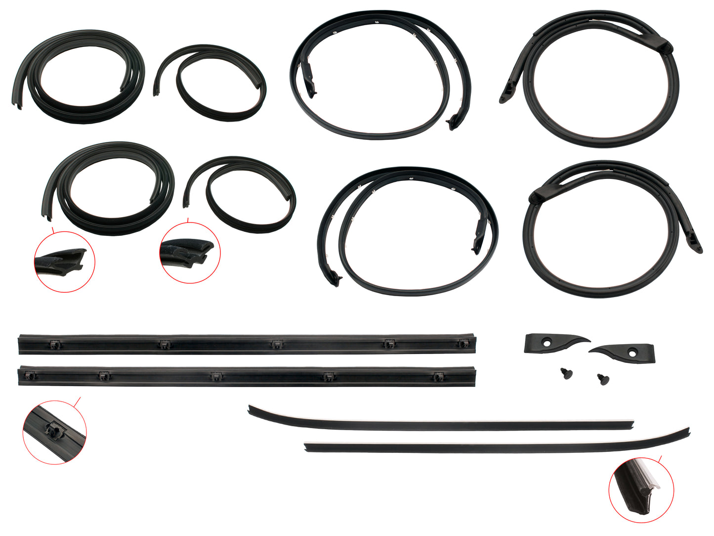 Door Rubber Kit XC ZH Rear Sedan Wagon No Pinchweld - DRKXC2