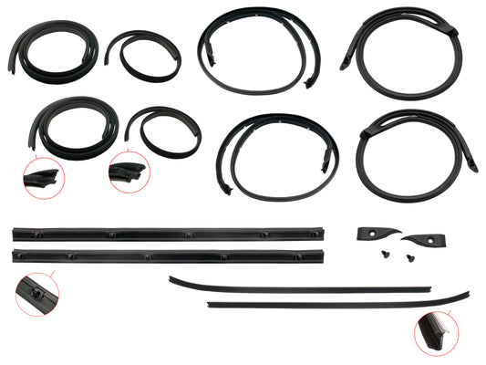 Door Rubber Kit XC ZH Rear Sedan Wagon No Pinchweld - DRKXC2