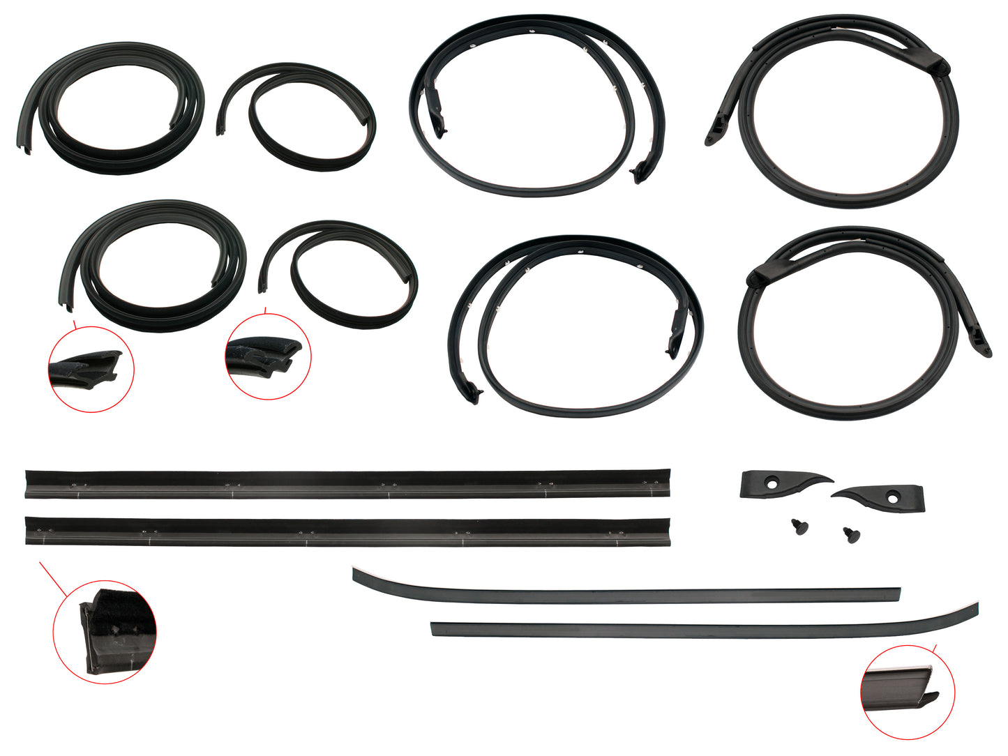 Door Rubber Kit XC ZH Rear Sedan Wagon No Pinchweld - DRKXC2