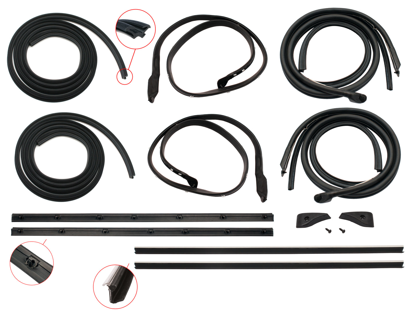 Door Rubber Kit XC ZH Front Sedan Wagon With Pinchweld - DRKXC3