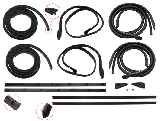 Door Rubber Kit XC ZH Front Sedan Wagon With Pinchweld - DRKXC3