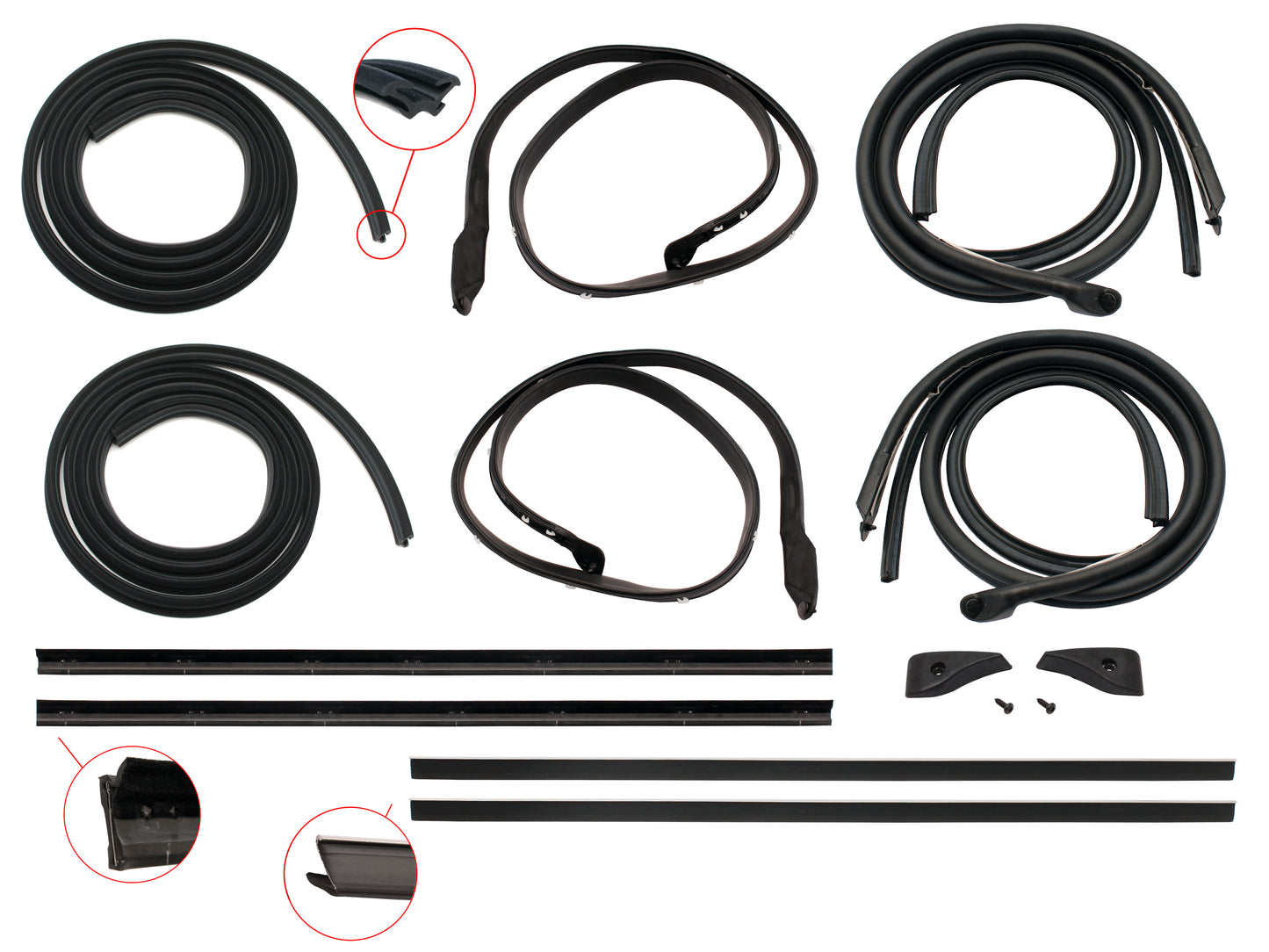 Door Rubber Kit XC ZH Front Sedan Wagon With Pinchweld - DRKXC3