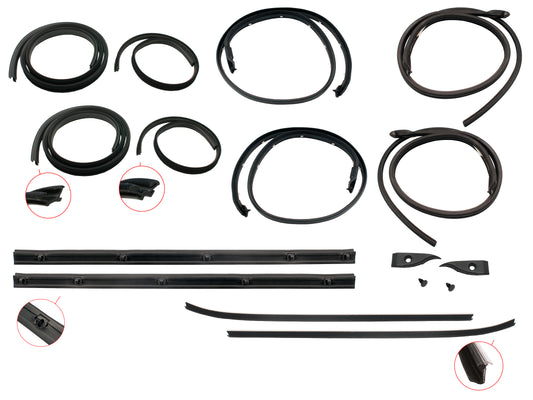 Door Rubber Kit XC ZH Rear Sedan Wagon With Pinchweld - DRKXC4