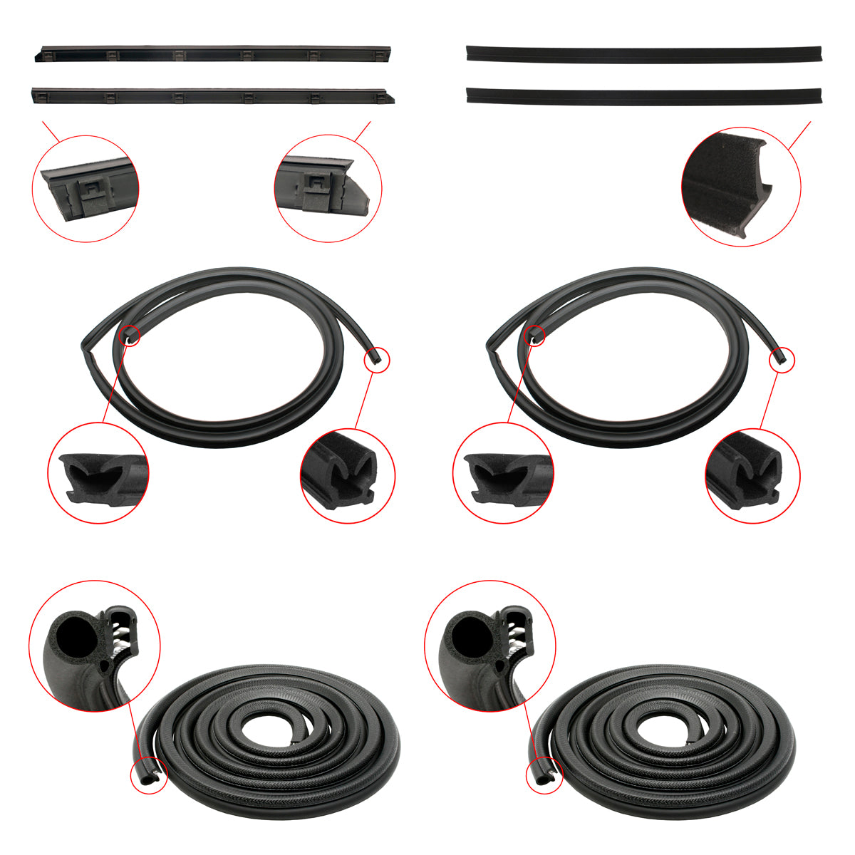 Door Rubber Kit XD XE XF ZJ-ZL FC-FE Front All - DRKXD1