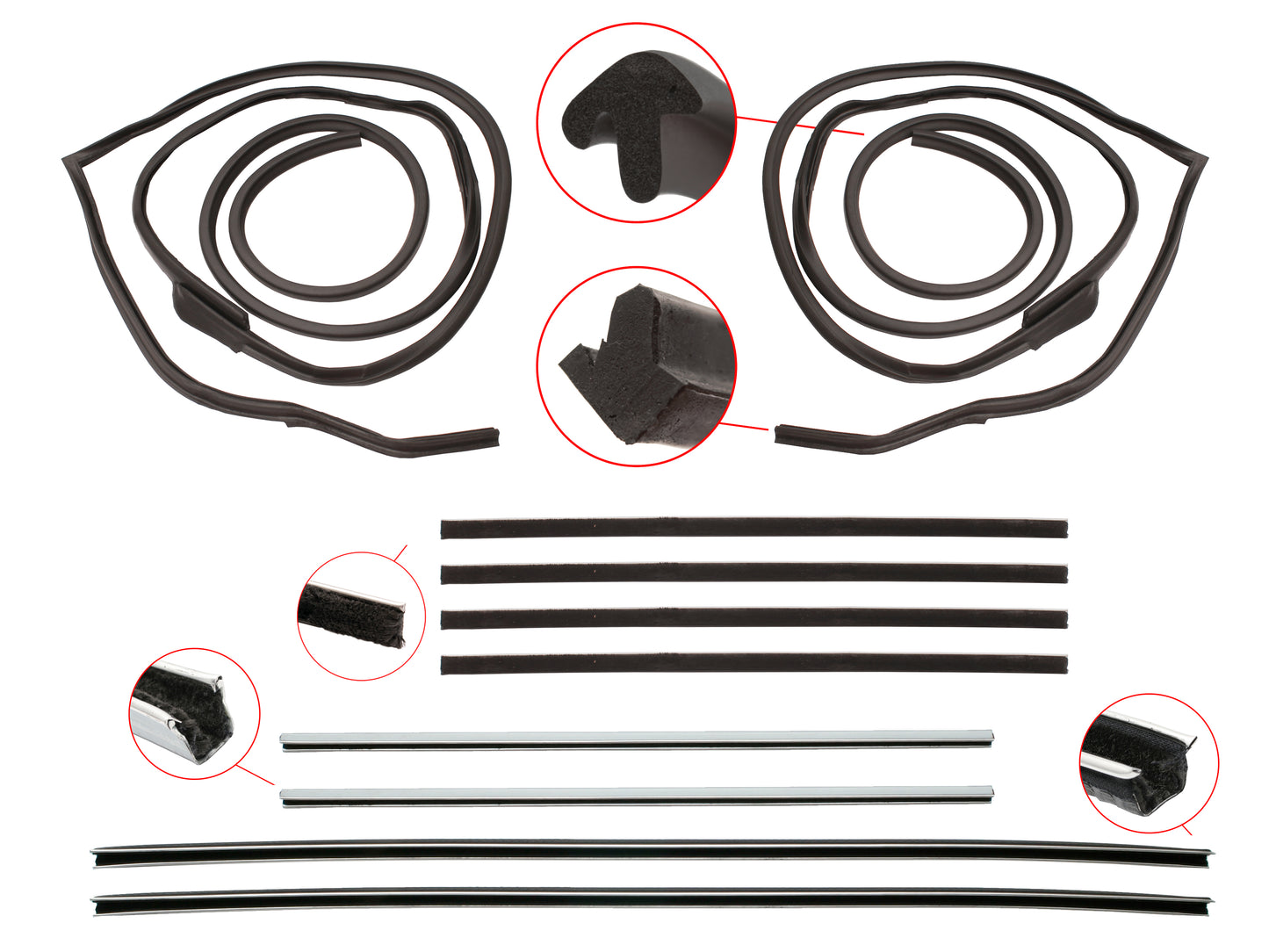Door Rubber Kit XK XL Front All - DRKXKL1