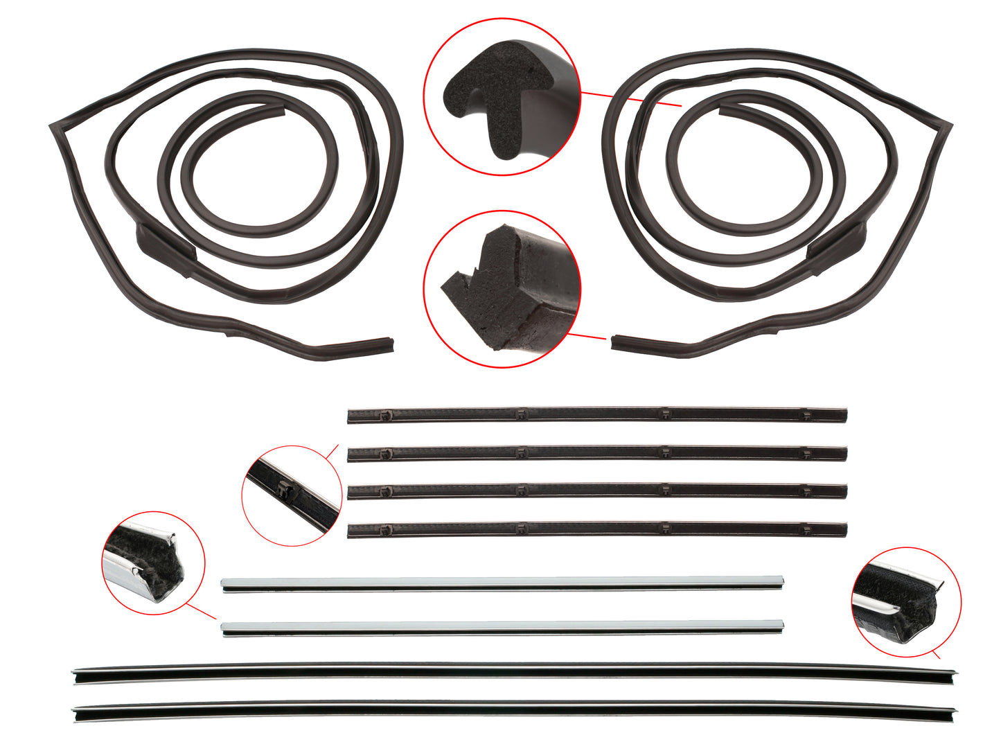 Door Rubber Kit XK XL Front All - DRKXKL1