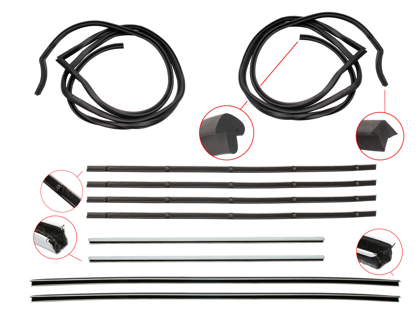 Door Rubber Kit XK XL Rear Sedan - DRKXKL2