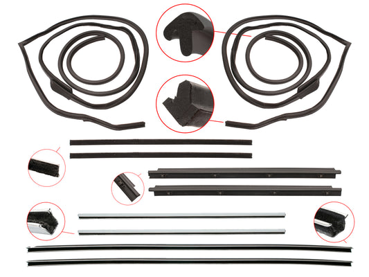 Door Rubber Kit XM XP Front All Except Coupe - DRKXMP1