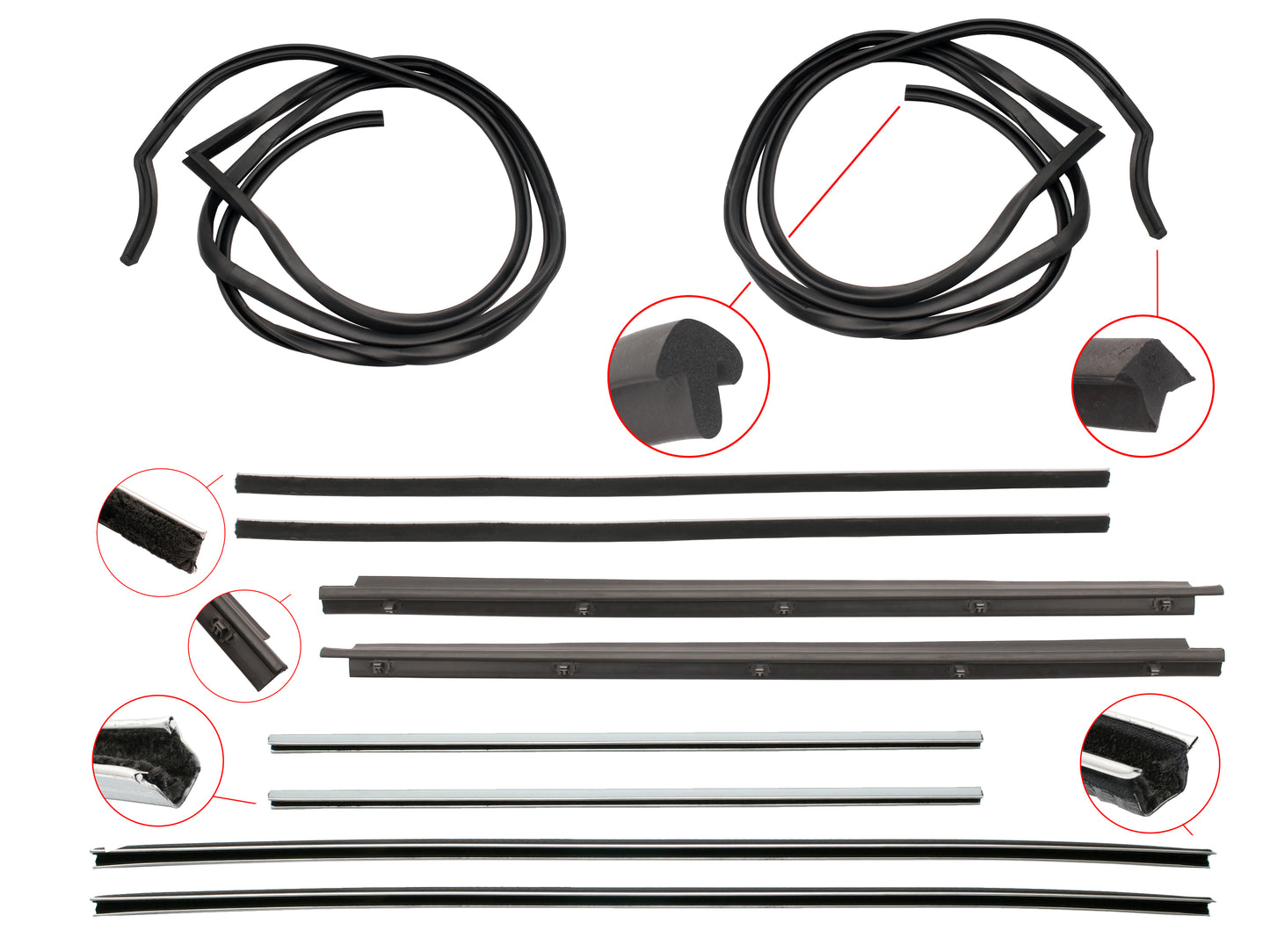 Door Rubber Kit XM XP Rear Sedan - DRKXMP2