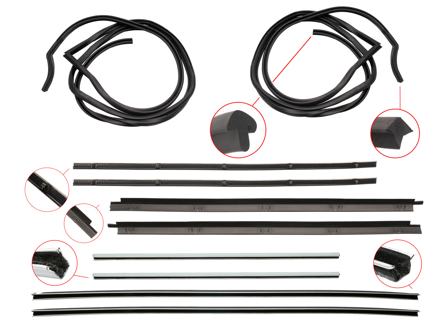 Door Rubber Kit XM XP Rear Sedan - DRKXMP2