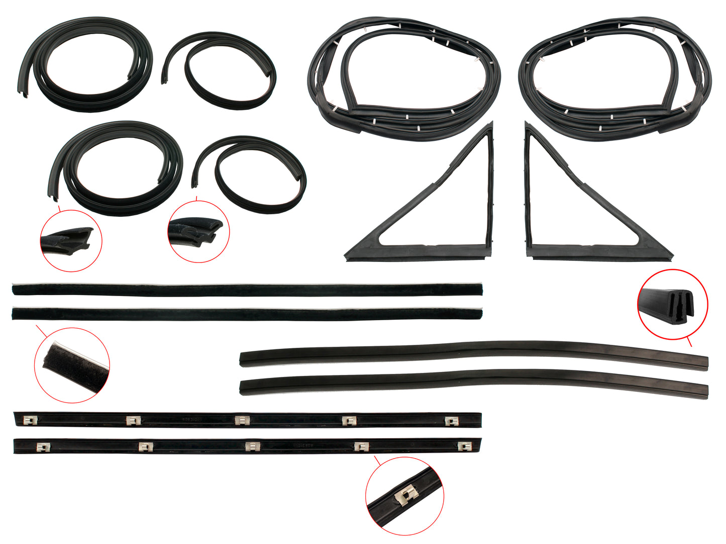 Door Rubber Kit XR XT XW ZA-ZC Front All - DRKXRW1