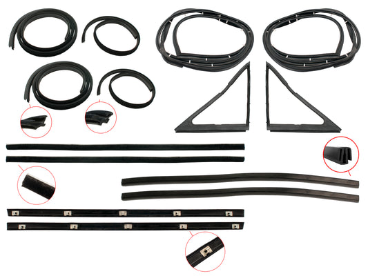 Door Rubber Kit XR XT XW ZA-ZC Front All - DRKXRW1