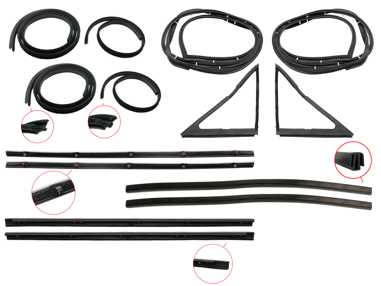 Door Rubber Kit XR XT XW ZA-ZC Front All - DRKXRW1