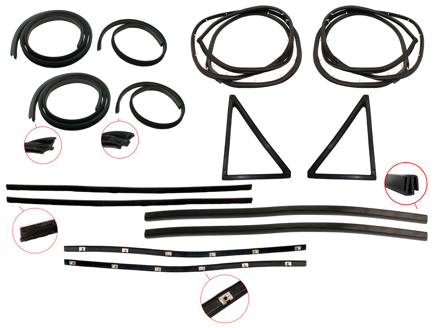 Door Rubber Kit XR XT XW ZA ZB ZC Rear Sedan Wagon - DRKXRW2